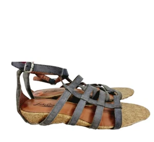 Lucky Brand Lanser Sandals Womens Size 9.5 US 39.5 EU Gray Strappy - Picture 1 of 9
