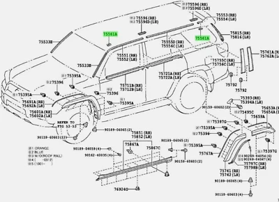 GENUINO TOYOTA TACOMA TUNDRA LEXUS GX460 TECHO GOTEO MOLDURA CLIP FABRICANTE DE EQUIPOS ORIGINALES 75561-52020 Foto 1 de 3