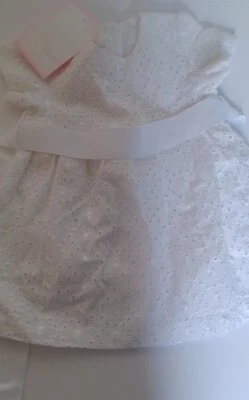  Vestido de Pascua Bebé Niñas Talla 3-6m Blanco Ojales Vestido de Novia  Foto 1 de 4