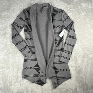 O'Neill Open Shawl Shirt Womens Extra Small Grey Dolman Sleeve Retro School - Picture 1 of 11