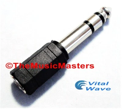 1/8" 3.5mm Female Jack to 1/4" Male Plug Stereo Headphone Audio Adapter VWLTW - Image 1 of 4