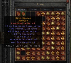 Non Ladder Crafted Amulet: Sorceress Skills D2R PC Xbox Softcore Diablo 2 - Picture 1 of 5