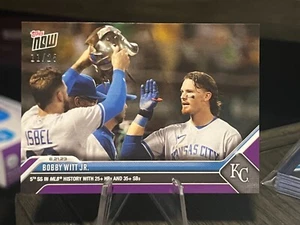 Bobby Witt Jr. 5th SS History 25+ HRs 35+ SBs 2023 MLB TOPPS NOW 743 Purple /25 - Picture 1 of 2