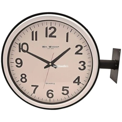 Large Double Sided Station Wall Clock Wm Widdop Wall Mounted Round Quartz 42 cm - Image 1 of 4