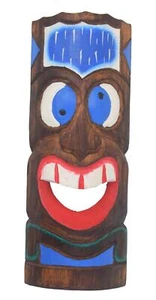Tiki Wandmaske 30cm Tiki Holzmaske mit Figur Maske Karibik Maui Lounge - Bild 1 von 4