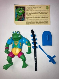 1989 Playmates TMNT Teenage Mutant Ninja Turtles Genghis Frog w File Card - Picture 1 of 4