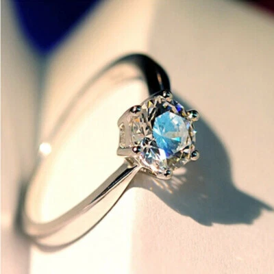 Anillo de lujo AAA banda para mujer AAA circón cúbico relleno de oro blanco talla 4-9,5 Foto 1 de 4