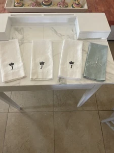 4 Leinenhandtücher mit Monogramm "J" - Bild 1 von 4