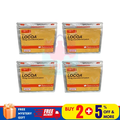 4 X LOCOA 40mg alivio del dolor articular transdérmico envío gratuito - Imagen 1 de 4