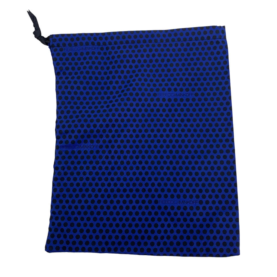 Bolsa antipolvo Rebecca Minkoff con cordón 11X14 azul/púrpura polkadot reutilizable Foto 1 de 4