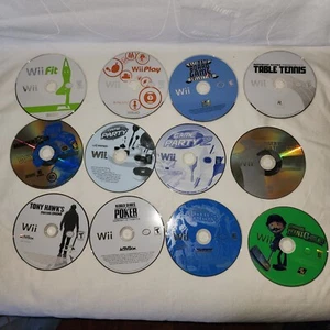 Wii Game Lot Discs Only 12 Games Excellent Condition Tony Hawk Wii Fit Tiger - Picture 1 of 6