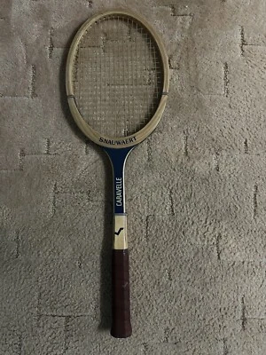 Snauwaert Lady-Caravelle Holz Tennisschläger ✨ Blau lackiert ✨ Belgien - Bild 1 von 4