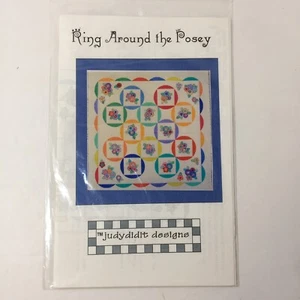 Ring Around the Posey Quilt Pattern 66" x 66" Judydidit Designs Applique - Picture 1 of 3