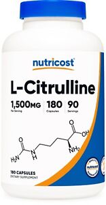 Nutricost L-Citrulline 750mg, 180 Capsules - Gluten Free & Non-GMO