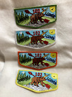 (92)  Boy Scouts-  Lot of -4- clean, different trim color - Abenaki OA Lodge 102