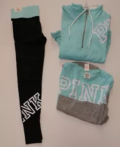 Nuovo! VICTORIA SECRET PINK 3 pezzi felpa leggings set abbigliamento x-small - Foto 1 di 5