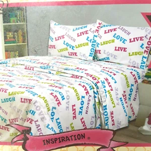 LIVE LOVE LAUGH 3PC TWIN SHEETS BEDDING SET NEW - Picture 1 of 7
