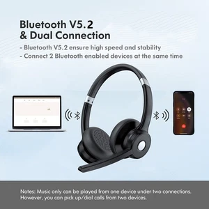for Truck Driver Call Center Office PC Bluetooth Noise Cancelling Clear Headset - Picture 1 of 11