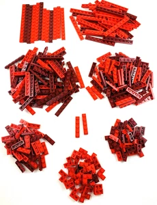 Lego Red Plates 300pc Bulk Lot 1x12 1x10 1x8 1x6 1x5 1x4 1x3 1x2 2x1 Corners - Picture 1 of 9