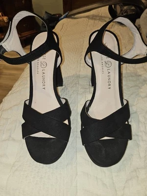 Chinese Laundry Black Suede Strappy Heels/Slingbacks Casual Or Party. Size 7.5 - Image 1 of 4