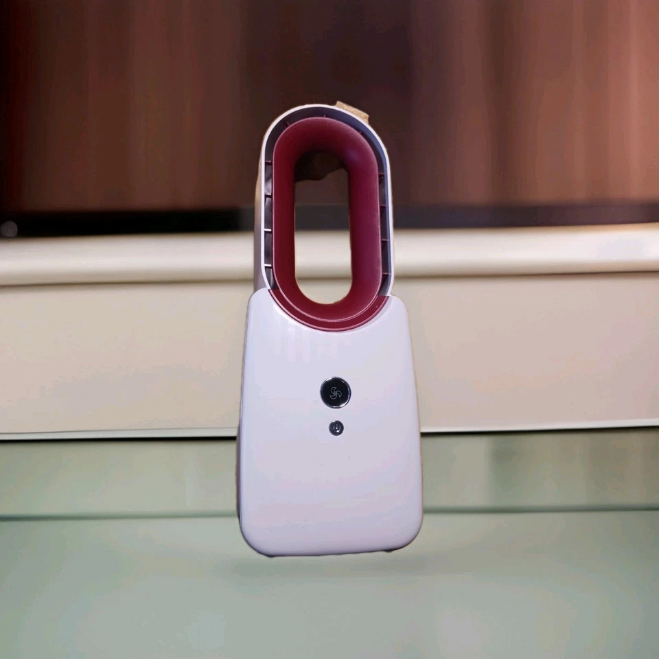 Ventilador de escritorio oficina dormitorio silencioso cable USBC | blanco | rojo oscuro sin aspas Foto 1 de 1