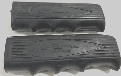 Вау винтажные магазинные изношенные подлинные оригинальные черные накладки на ручки Schwinn из старых запасов - Изображение 1 из 4