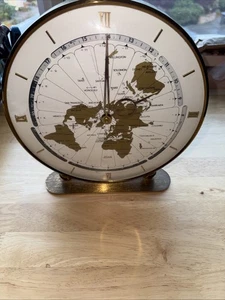 Vintage Antik 50-60er Jahre Messing Kundo West. Deutsche Weltzeituhr Wind-Schreibtisch/Mantal - Bild 1 von 1