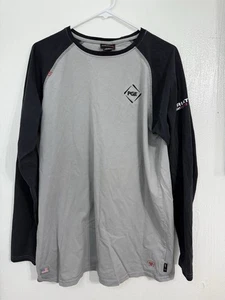Ariat FR Baseball Tee CAT 2 2112 Grey/black Long Sleeve Work Shirt Size Large TL - Picture 1 of 10