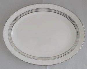 Pope Gosser Estella China Platter Platinum Inner Rings 13 inch - Picture 1 of 8