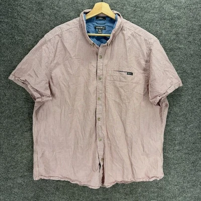 Camisa Eddie Bauer Hombre 2XL Rosa Rayas Cuello Abotonado Manga Corta Algodón Foto 1 de 4