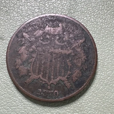 1870 TWO CENT PIECE 2¢ Details - Corrosion - Image 1 of 4