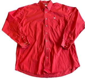Camicia Cinch Quadrata Bottone Manica Lunga Bottoni Rossa Uomo Large  - Foto 1 di 8