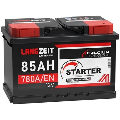 LANGZEIT BATTERIEN LANGZEIT Autobatterie 12V 85Ah 780A EN statt 70Ah 72Ah 74Ah 75Ah 77Ah 80Ah