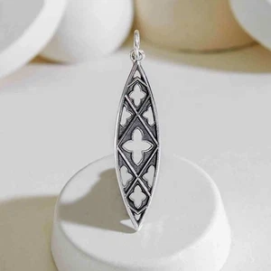 Sterling Silber Gothic Marquis Anhänger 38x9mm - Bild 1 von 5