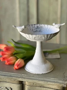 Candelabro pedestal decorativo blanco vintage, decoración de mesa - árbol de vacaciones - Imagen 1 de 3