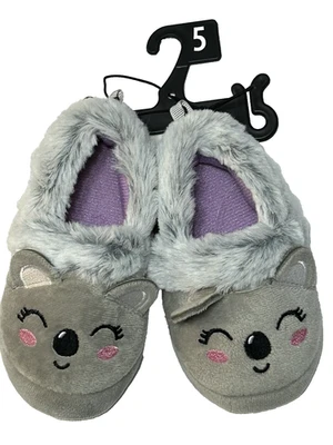 Wonder Nation Baby Girls Plush Slip On Koala Aline Slippers Size 5 NWT - Image 1 of 4