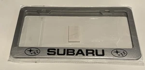 Subaru License Plate Frame Set of 2 Chrome silver Aluminum - Picture 1 of 1
