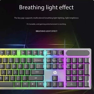 HP Gaming Keyboard with Rainbow Lighting - New Metal Panel - USB Interface - Picture 1 of 7