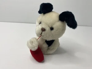 Russ Mistletoe Dog Plush Stuffed Animal Red Stocking Christmas Vintage Holiday - Picture 1 of 7