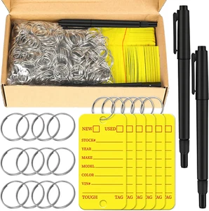Poly Key Tags Dealership Tags Car Key Tags Plastic Key Tags with Labels 500 Pcs - Picture 1 of 11