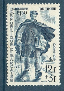 TIMBRE N° 863 NEUF XX SANS CHARNIERE - FACTEUR - JOURNEE DU TIMBRE 1950 - Picture 1 of 1