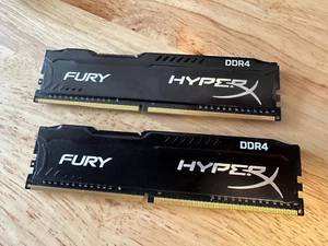 Kingston HyperX Fury 8GB (2x4GB) DDR4 2400Mhz RAM HX424C15FBK2/8 - Picture 1 of 2