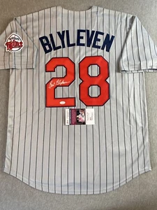 TWINS- BERT BLYLEVEN AUTOGRAPH MAJESTIC 1987 PINSTRIPE JERSEY JSA AL24042 - Picture 1 of 4