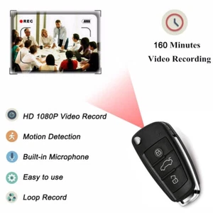1080P Mini Llavero Cámara DV Coche Llavero DVR Detección de Movimiento Video Grabadora - Imagen 1 de 17