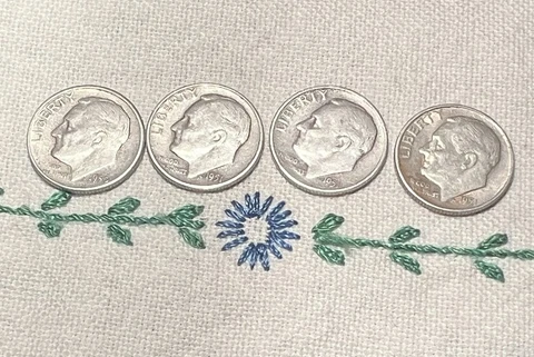 FOUR Roosevelt Dimes One 1950 THREE 1951 S MINT 90% Silver US Coins BEAUTIFUL! Cover