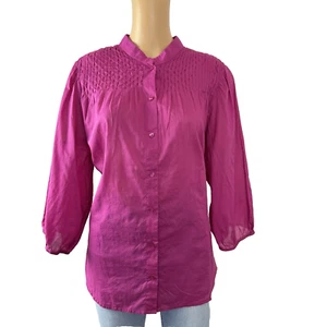 Camicetta donna Calvin Klein magenta con bottoni manica 3/4 TG/1X - Foto 1 di 15
