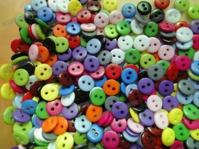9mm 100pcs 2-Holes Round Resin Sewing Clothes Buttons Diy Toy Craft Scrapbook  - Image 1 of 3