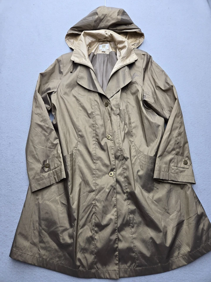 Gallery Mujeres Abrigo de Lluvia Grande Marrón Sólido Capucha Extraíble Resistente a la Intemperie Foto 1 de 4