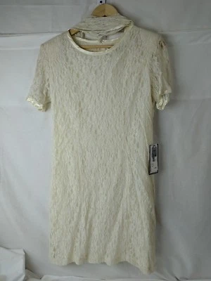 Elegante Vestido Betsy Manga Corta Marfil Encaje Simple con Chal Talla 14 NUEVO con Etiquetas  Foto 1 de 4