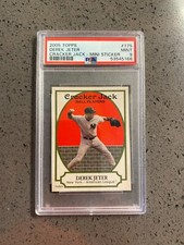 Derek Jeter 2005 Topps Baseball Cracker Jack-Mini Sticker #175 PSA Graded Mint 9